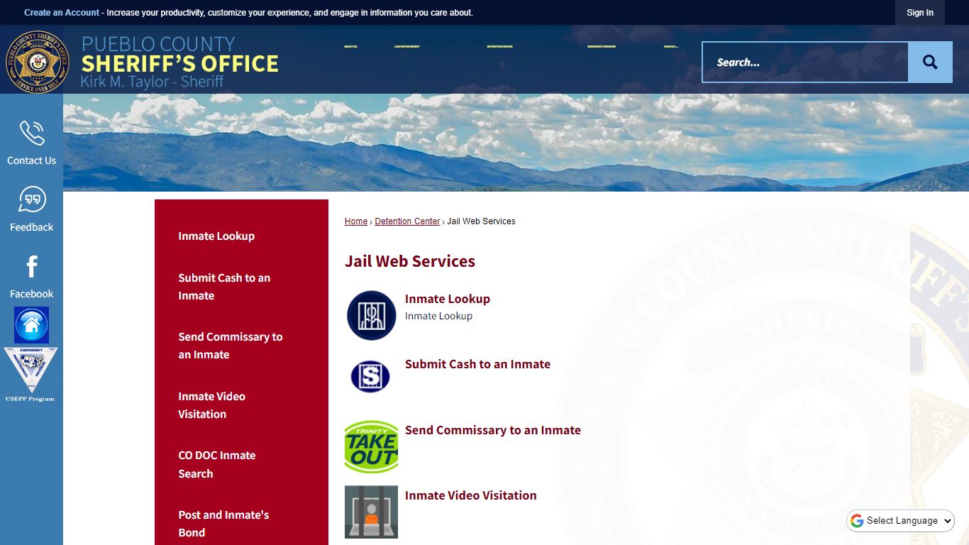 Jail Web Services | Pueblo County Sheriff, CO